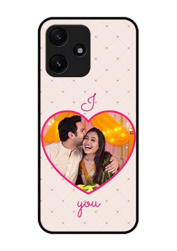 Poco M6 Pro 5G Custom Glass Mobile Case - Heart Shape Design