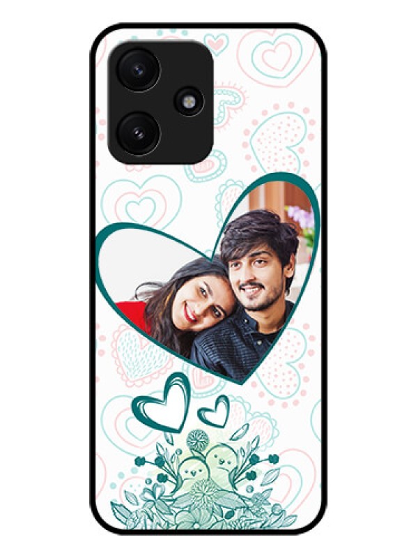 Custom Poco M6 Pro 5G Photo Printing on Glass Case - Premium Couple Design