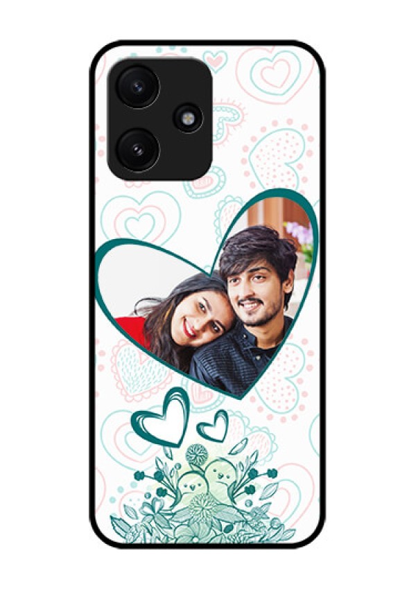 Poco M6 Pro 5G Photo Printing on Glass Case - Premium Couple Design