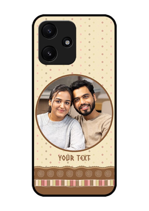 Poco M6 Pro 5G Custom Glass Mobile Case - Brown Dotted Mobile Case Design