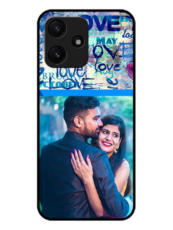 Custom Poco M6 Pro 5G Custom Glass Mobile Case - Colorful Love Design