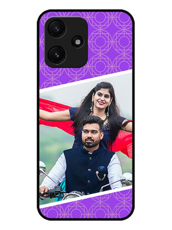 Custom Poco M6 Pro 5G Custom Glass Phone Case - Violet Pattern Design