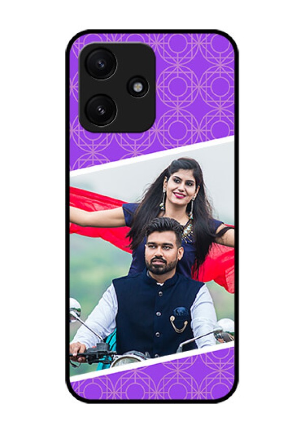 Poco M6 Pro 5G Custom Glass Phone Case - Violet Pattern Design
