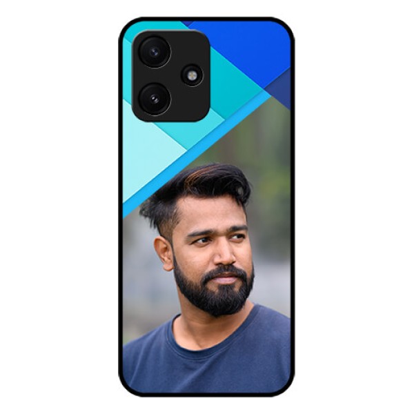 Poco M6 Pro 5G Custom Glass Phone Case - Blue Pattern Design