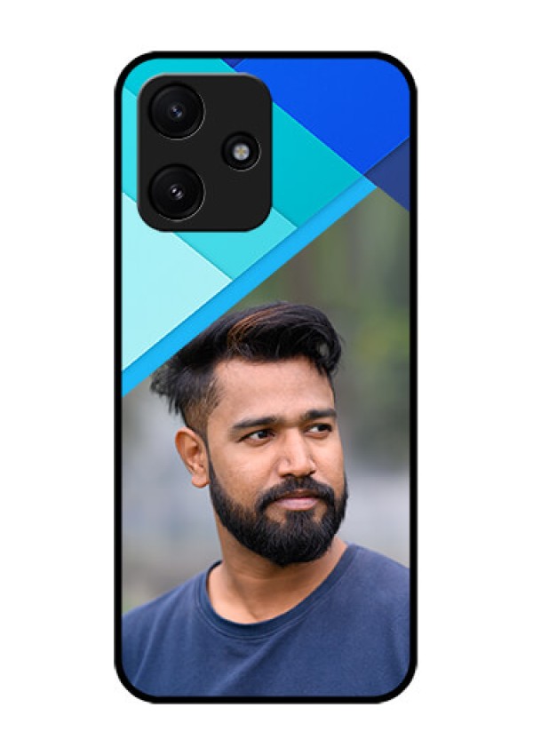 Poco M6 Pro 5G Custom Glass Phone Case - Blue Pattern Design
