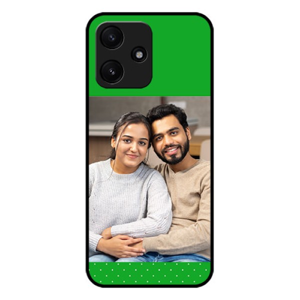 Poco M6 Pro 5G Personalized Glass Phone Case - Green Pattern Design