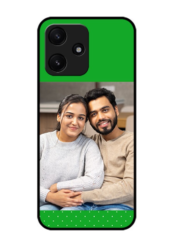 Poco M6 Pro 5G Personalized Glass Phone Case - Green Pattern Design