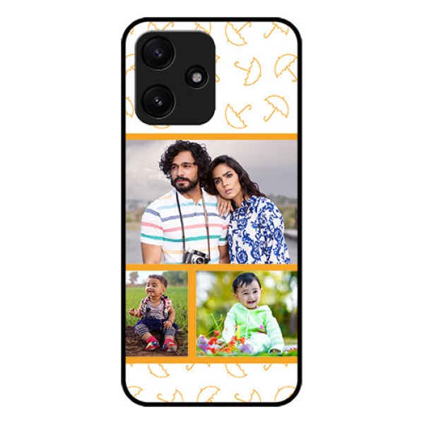 Poco M6 Pro 5G Custom Glass Mobile Case - Yellow Pattern Design