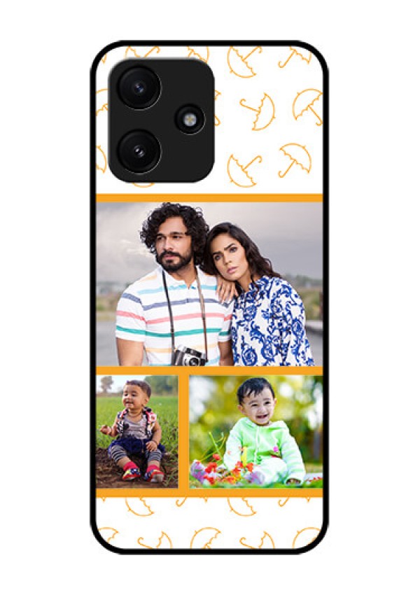 Poco M6 Pro 5G Custom Glass Mobile Case - Yellow Pattern Design