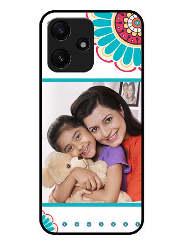 Custom Poco M6 Pro 5G Custom Glass Phone Case - Flower Design