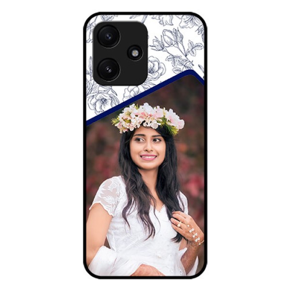 Poco M6 Pro 5G Personalized Glass Phone Case - Premium Floral Design
