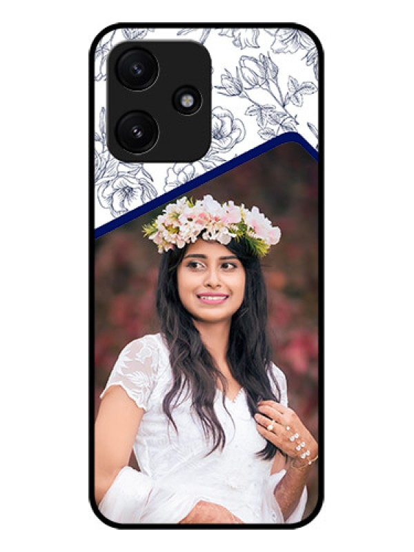 Custom Poco M6 Pro 5G Personalized Glass Phone Case - Premium Floral Design