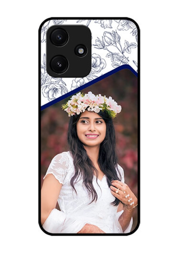 Poco M6 Pro 5G Personalized Glass Phone Case - Premium Floral Design