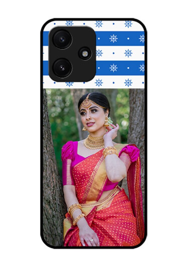 Poco M6 Pro 5G Photo Printing on Glass Case - Snow Pattern Design