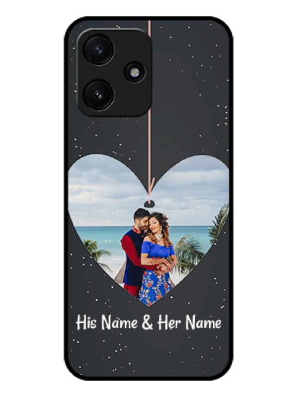 Custom Poco M6 Pro 5G Custom Glass Phone Case - Hanging Heart Design