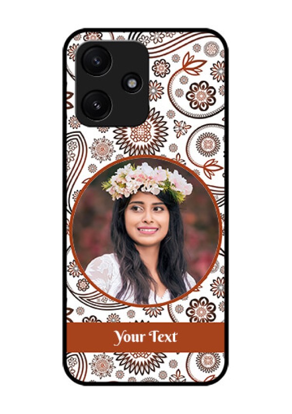 Poco M6 Pro 5G Custom Glass Mobile Case - Abstract Flower Design