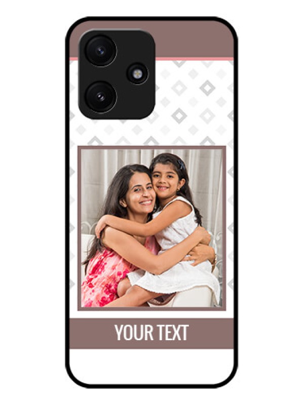 Custom Poco M6 Pro 5G Photo Printing on Glass Case - Simple Diamond Design