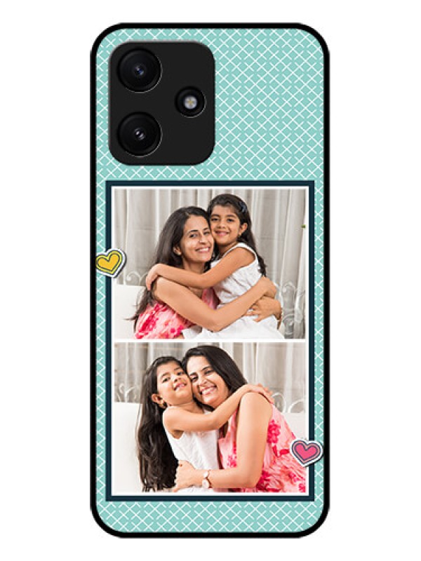 Custom Poco M6 Pro 5G Custom Glass Phone Case - 2 Image Holder with Pattern Design