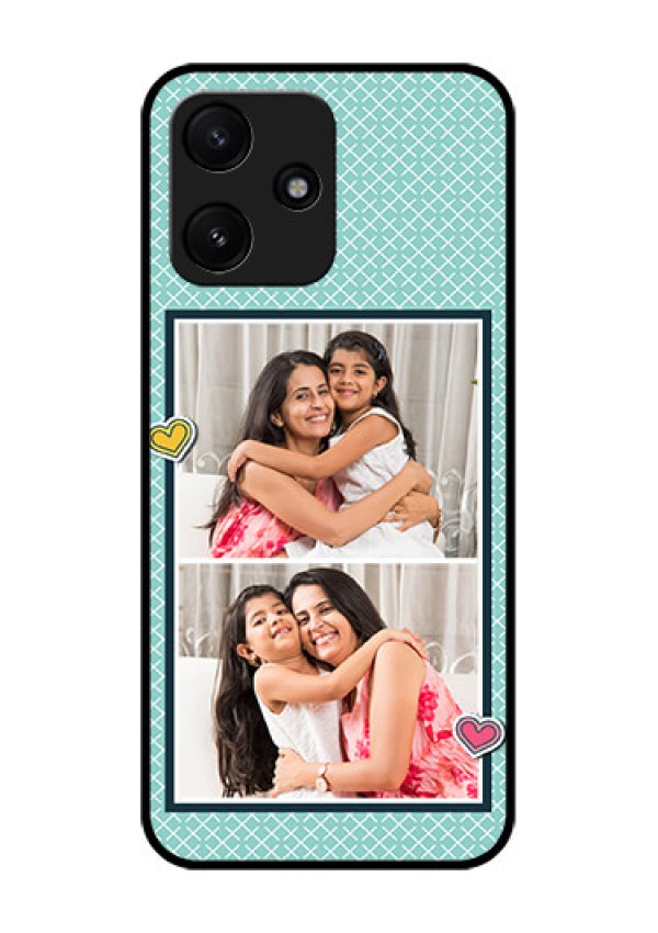 Poco M6 Pro 5G Custom Glass Phone Case - 2 Image Holder with Pattern Design