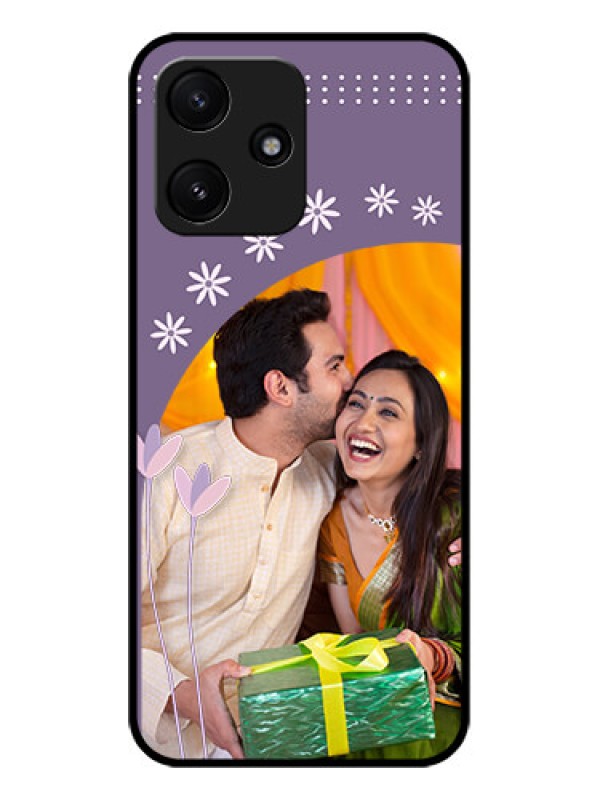 Custom Poco M6 Pro 5G Custom Glass Mobile Case - Lavender flowers design