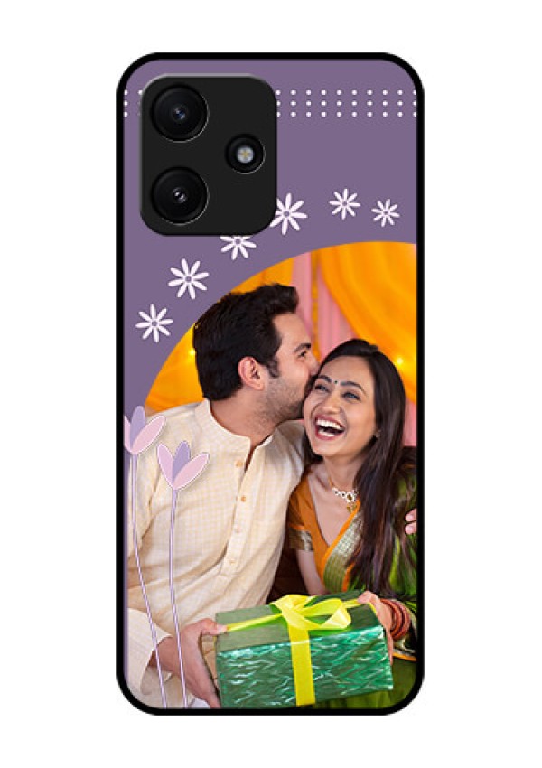 Poco M6 Pro 5G Custom Glass Mobile Case - Lavender flowers design