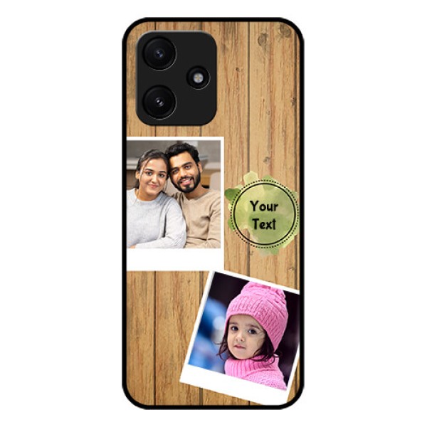 Poco M6 Pro 5G Custom Glass Phone Case - Wooden Texture Design