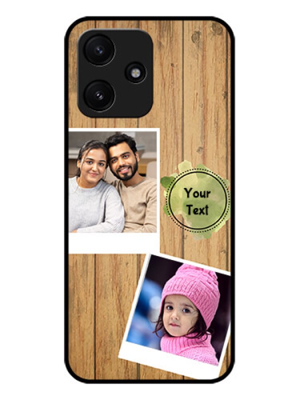 Custom Poco M6 Pro 5G Custom Glass Phone Case - Wooden Texture Design