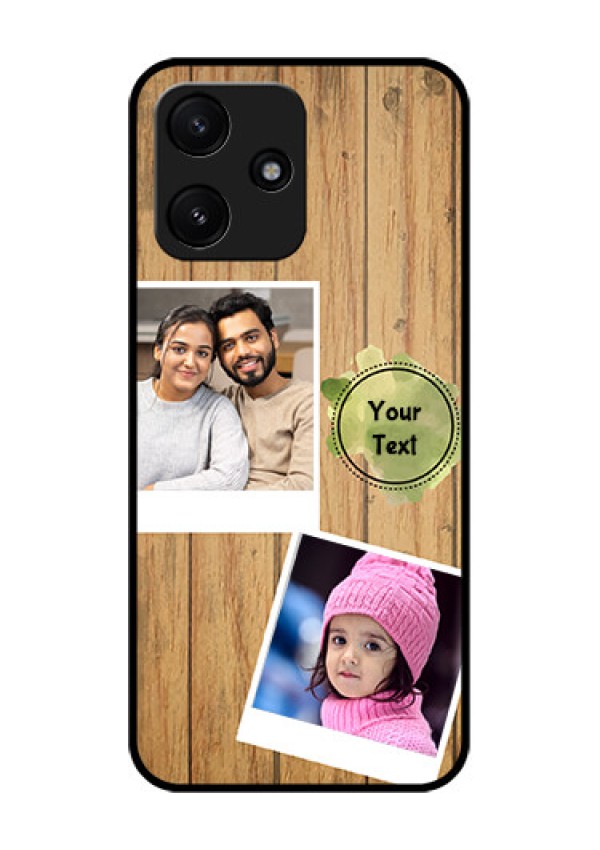 Poco M6 Pro 5G Custom Glass Phone Case - Wooden Texture Design