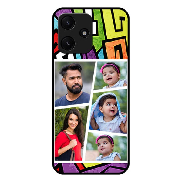 Poco M6 Pro 5G Custom Glass Phone Case - Graffiti pattern Design