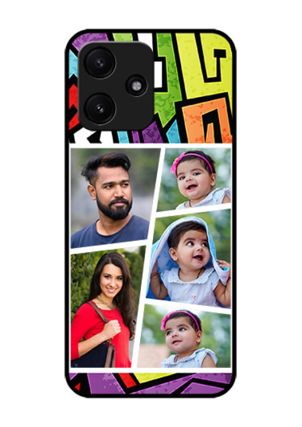 Poco M6 Pro 5G Custom Glass Phone Case - Graffiti pattern Design