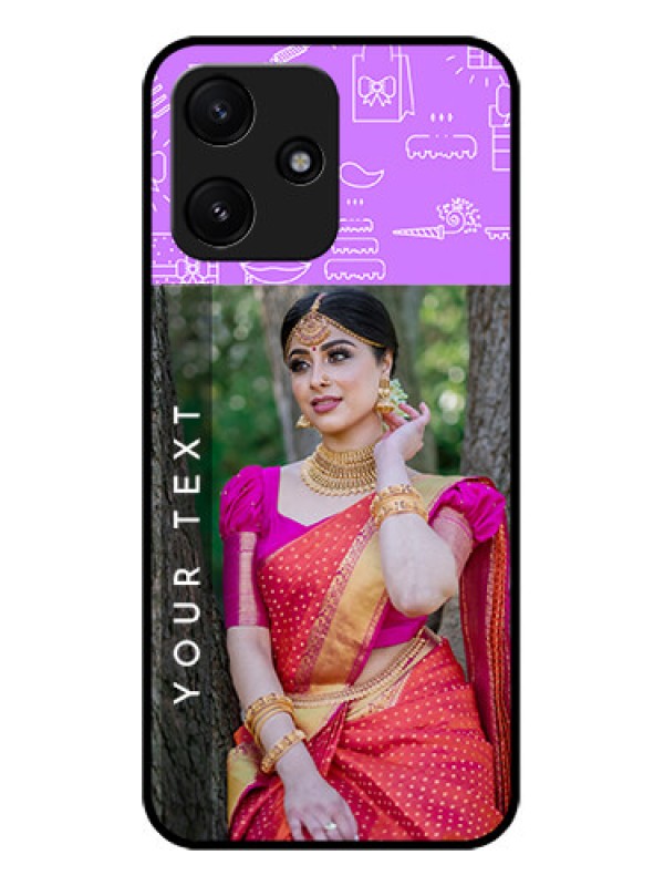 Custom Poco M6 Pro 5G Custom Glass Mobile Case - Birthday Icons Design