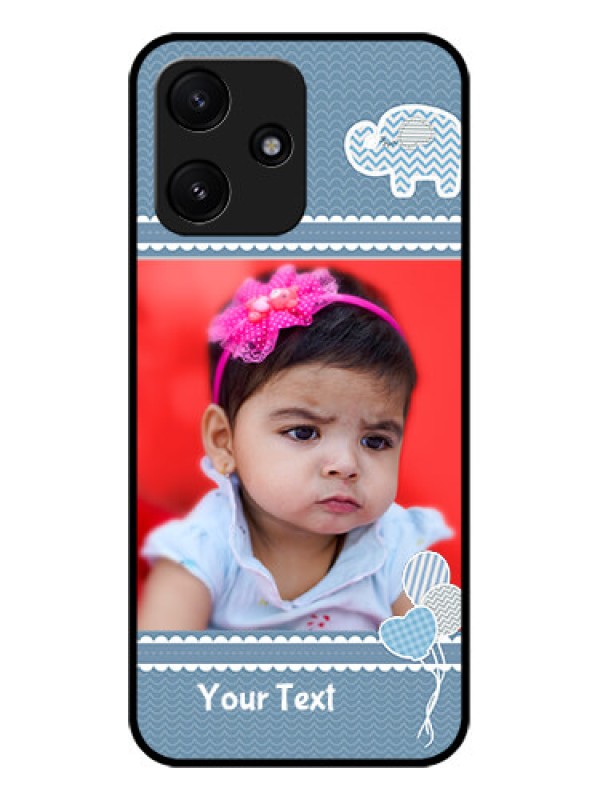 Custom Poco M6 Pro 5G Photo Printing on Glass Case - with Kids Pattern Design