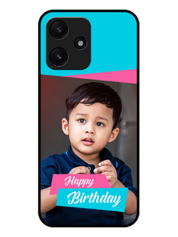 Custom Poco M6 Pro 5G Personalized Glass Phone Case - Image Holder with 2 Color Design