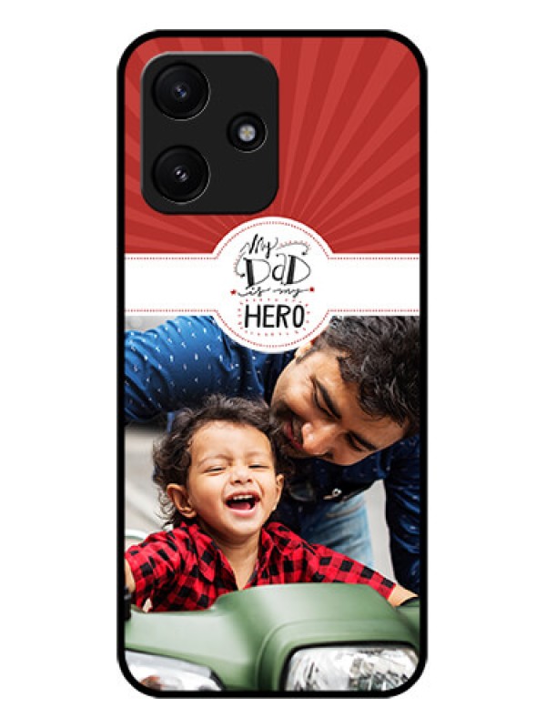 Custom Poco M6 Pro 5G Photo Printing on Glass Case - My Dad Hero Design