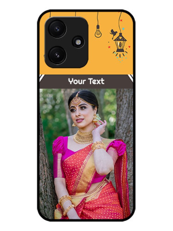 Custom Poco M6 Pro 5G Custom Glass Mobile Case - with Family Picture and Icons