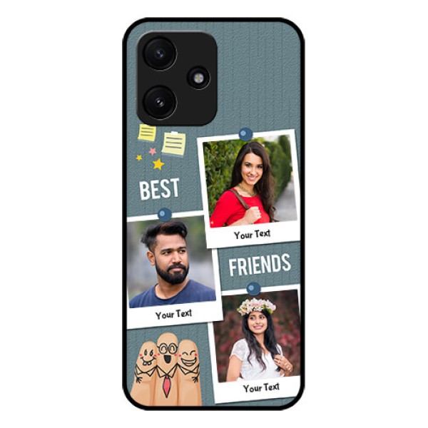 Poco M6 Pro 5G Personalized Glass Phone Case - Sticky Frames and Friendship Design Poco M6 Pro 5G Personalized Glass Phone Case - Sticky Frames and Friendship Design