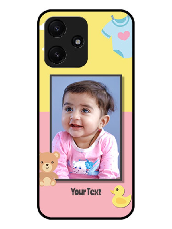 Custom Poco M6 Pro 5G Photo Printing on Glass Case - Kids 2 Color Design