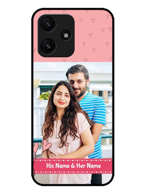 Custom Poco M6 Pro 5G Personalized Glass Phone Case - Love Design Peach Color