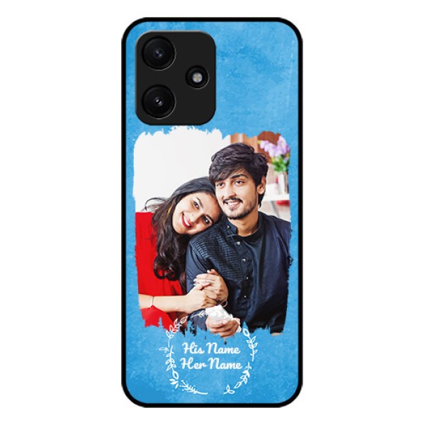 Poco M6 Pro 5G Custom Glass Phone Case - Blue Color Vintage Design Poco M6 Pro 5G Custom Glass Phone Case - Blue Color Vintage Design