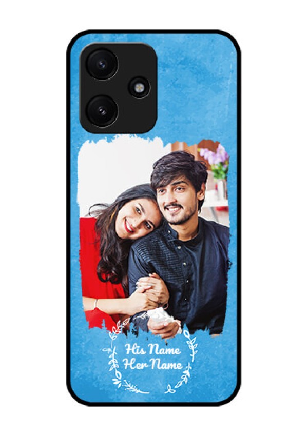 Poco M6 Pro 5G Custom Glass Phone Case - Blue Color Vintage Design