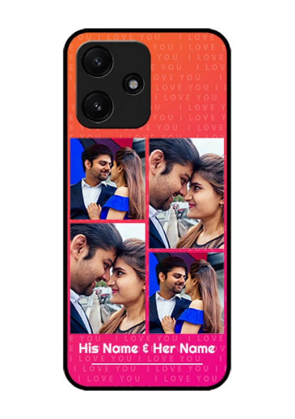 Poco M6 Pro 5G Custom Glass Phone Case - I Love You Pink Design
