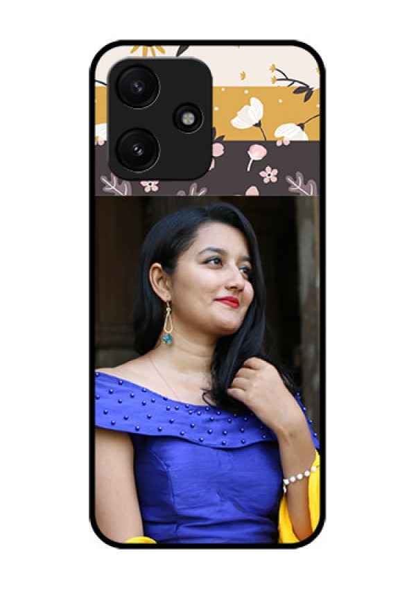 Poco M6 Pro 5G Custom Glass Phone Case - Stylish Floral Design