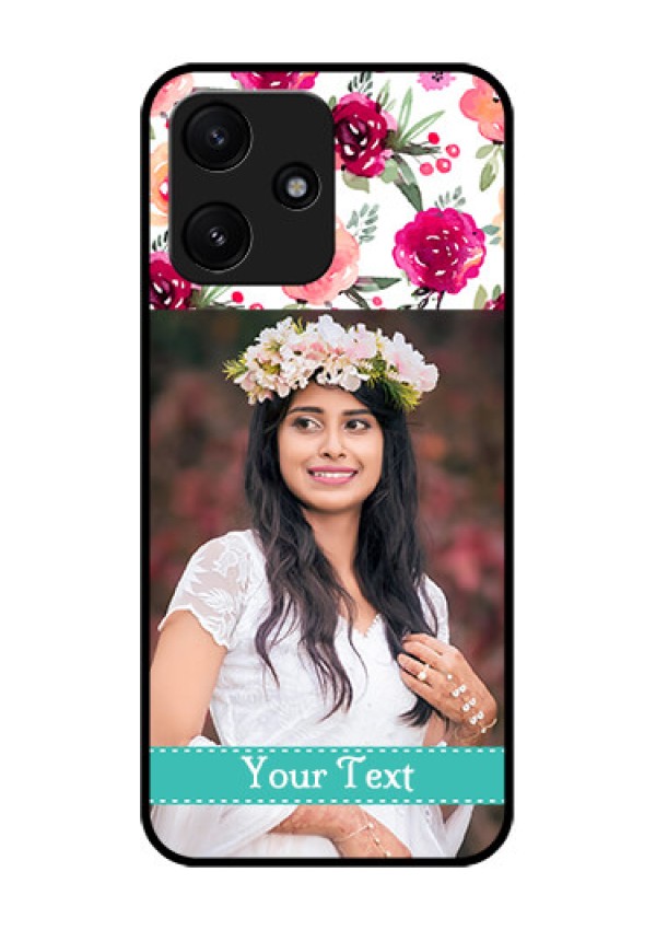 Poco M6 Pro 5G Custom Glass Phone Case - Watercolor Floral Design
