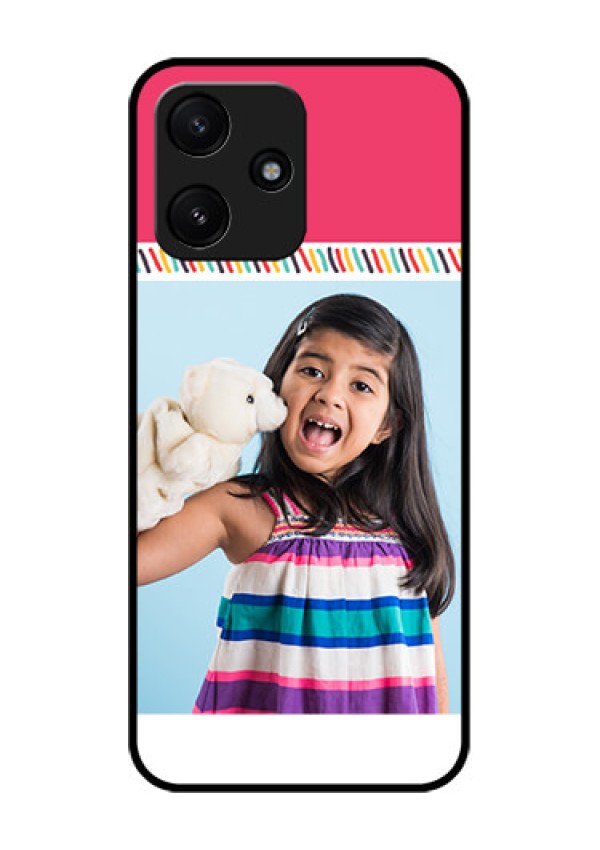 Poco M6 Pro 5G Personalized Glass Phone Case - Line art design