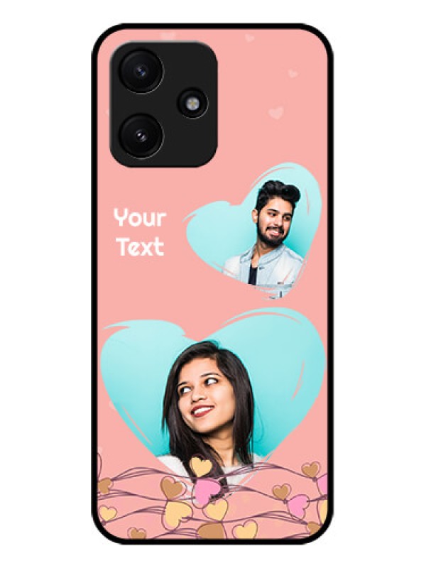 Custom Poco M6 Pro 5G Custom Glass Mobile Case - Love Doodle Design