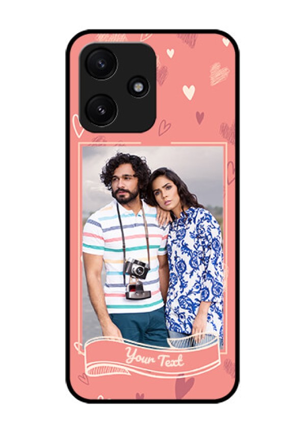 Poco M6 Pro 5G Custom Glass Phone Case - Love doodle art Design