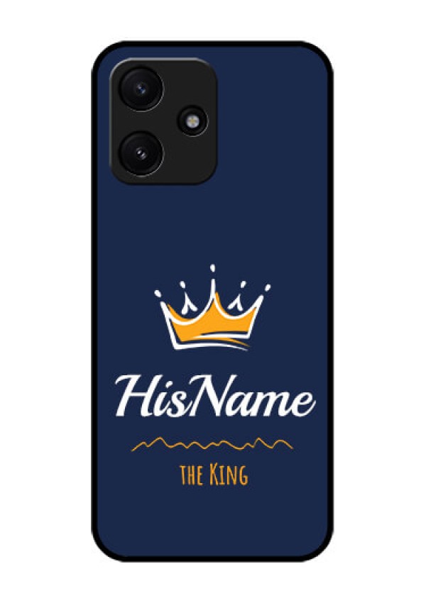 Poco M6 Pro 5G Glass Phone Case King with Name