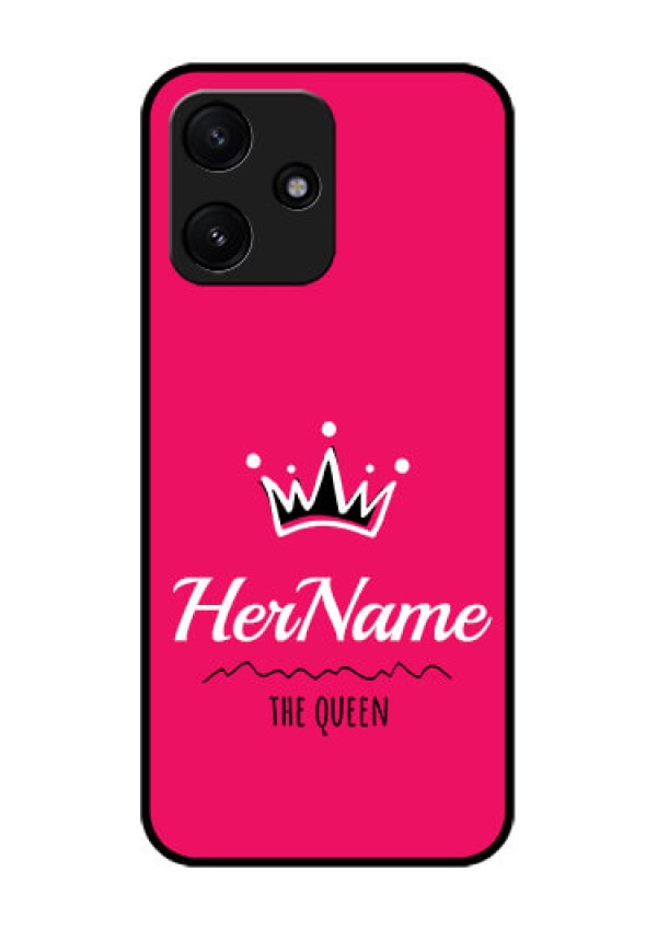 Poco M6 Pro 5G Glass Phone Case Queen with Name