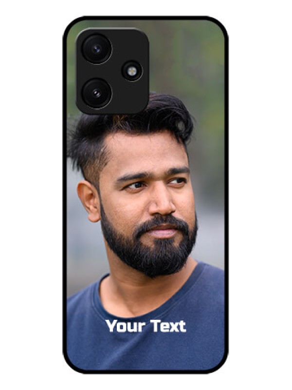 Custom Poco M6 Pro 5G Glass Mobile Cover: Photo with Text