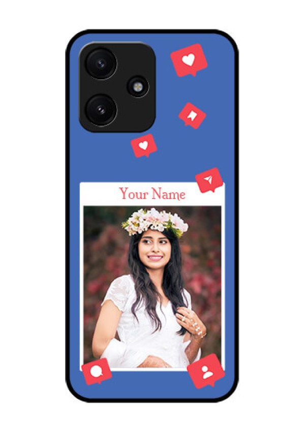 Poco M6 Pro 5G Custom Glass Phone Case - Like Share And Comment Design